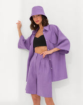 Three-Quarter Sleeves Shirt With Shorts Co-Ords Set