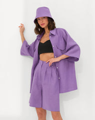 Three-Quarter Sleeves Shirt With Shorts Co-Ords Set