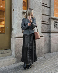 High Waist A Hem Split Skirt