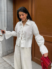 Cotton Design Lace-up Shirt