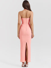 Crepe Halter Maxi Dress