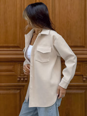 Frenchy Flap Pocket High Low Hem Overcoat
