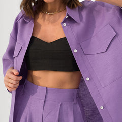 Three-Quarter Sleeves Shirt With Shorts Co-Ords Set