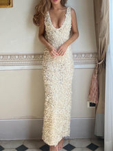 Party Rose Floral Applique Slit Pencil Maxi Dress