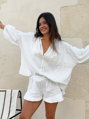 Ruffle Hem Shorts Set