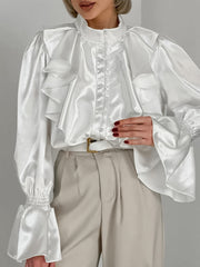 Ruffles Flare Sleeve Blouse