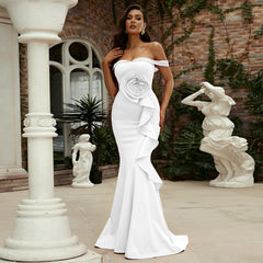 Bandeau Corset Midi Dress In White