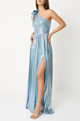 Ivy Aqua Blue Pleated Gown