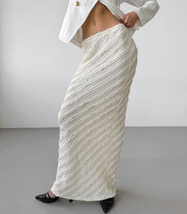 Lace High Waist Slit Skirt