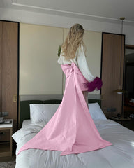 Satin Bow A-Line Mini Skirt