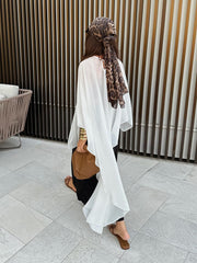 White Chiffon Loose Cape Blouse