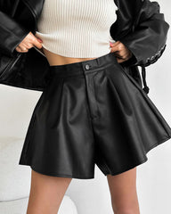 Leather Shorts Niche High Waist