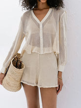 Two-piece Mesh Shirt And Shorts Loose