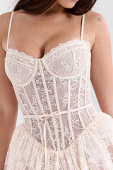 Vintage Cream Lace Mini Dress