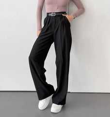 High Waist Wide Leg Suit Pants