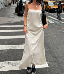 Cotton Linen Suspender Neck Dress