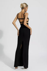 Priscilla Black Halternecck Bandage Dress