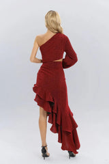 Andrea Red Velvet Bandage Maxi Dress - Catchall