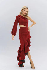 Andrea Red Velvet Bandage Maxi Dress - Catchall