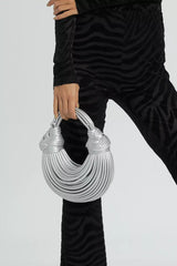 Rosa Silver PU Knotted Bag