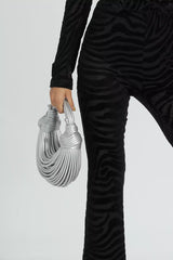 Rosa Silver PU Knotted Bag