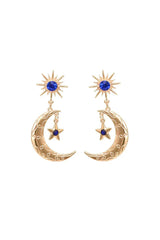 Sage Crystal Moon Earrings