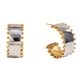 Bead Edge Hoop Earrings