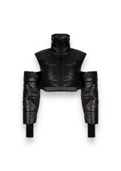 Black Cropped Puffer Jacket
