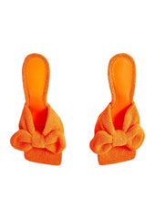 Bow-Accented Terry Heels