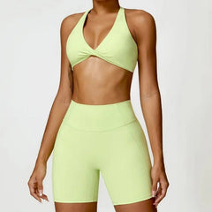 Bralette V-Shaped Yoga Short 2 piece Set