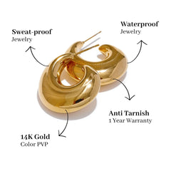 C-Shape Chunky Hoop Earrings