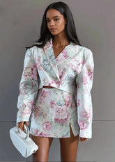 Casual Pink Print 2-Piece Set