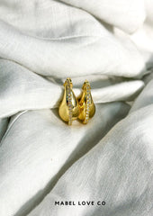 Chunky Teardrop Zircon Earrings