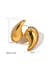 Chunky Teardrop Zircon Earrings