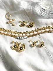 Chunky Teardrop Zircon Earrings