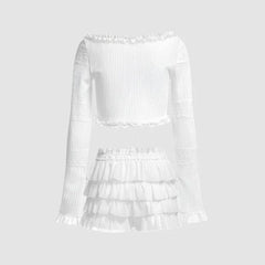 Co-Ord Ruffle Tiered Mini Short Set