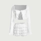 Co-Ord Ruffle Tiered Mini Short Set