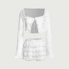 Co-Ord Ruffle Tiered Mini Short Set