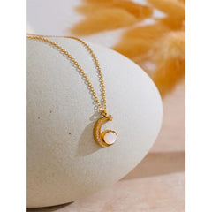 Crescent Moon, Star and Shell Necklace