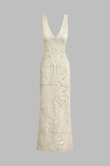 Crochet Hollow-Out Long Dress