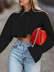 Cropped Polo Long-Sleeves