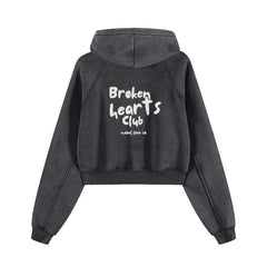 Cropped Zip-Through Hoodie