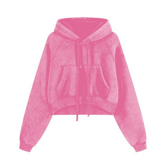 Cropped Zip-Through Hoodie