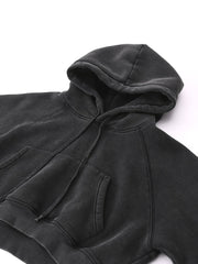Cropped Zip-Through Hoodie