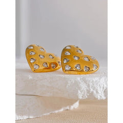Crystal Heart Stud Earrings