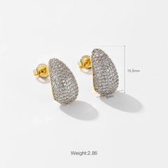 Curved Teardrop Stud Earrings