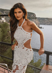 Cut-Out Crochet Maxi Dress