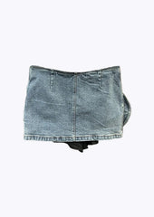 Denim Skirt Multi Buttons