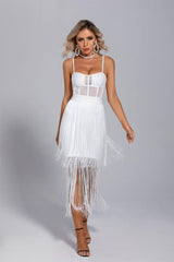 Ellie White Slip Tassel Party Dress - Catchall