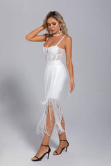 Ellie White Slip Tassel Party Dress - Catchall